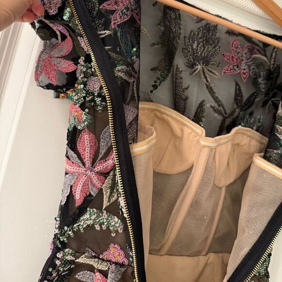 NWOT Bronx And Banco Zinna Side-Slit Floral Sequin Gown, XS,S &M available - Picture 14 of 14